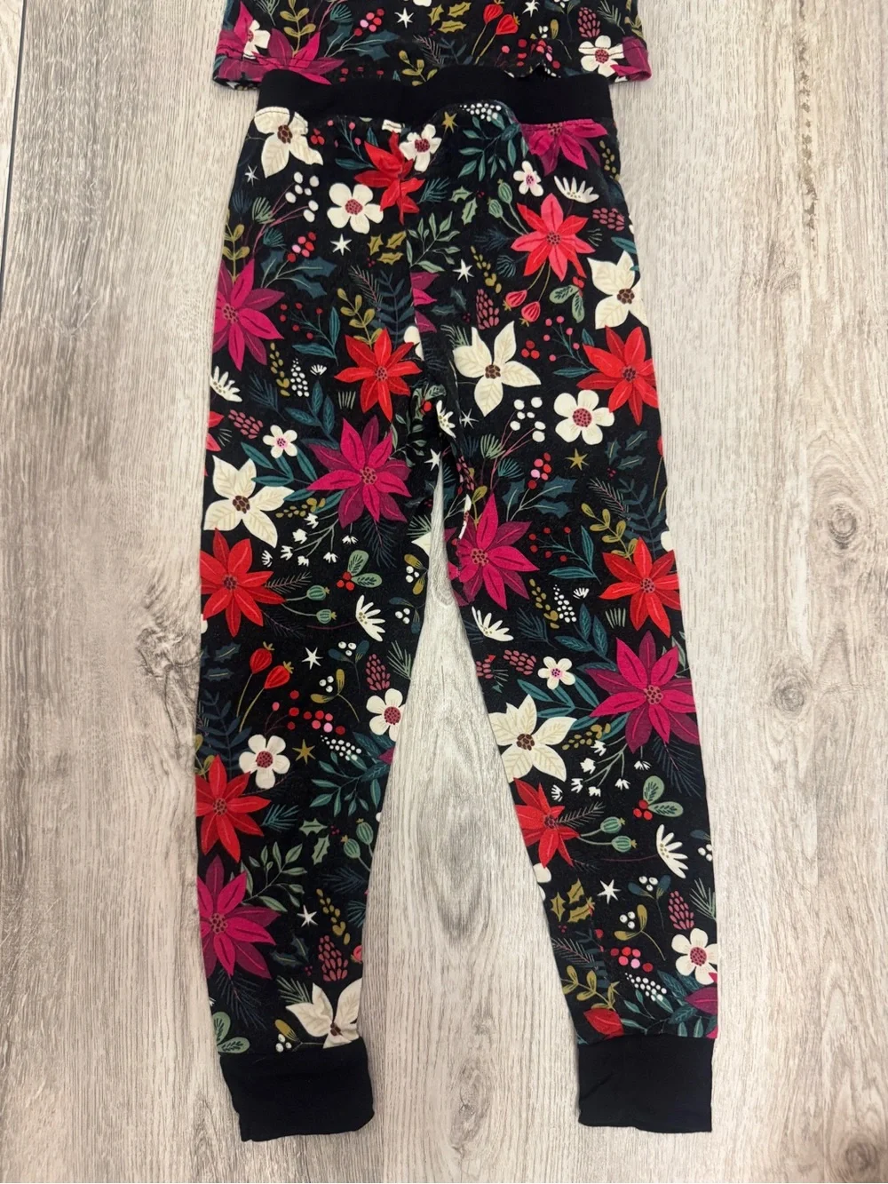 Little Sleepies Black Holiday Poinsettia Long Sleeve Pajama Set